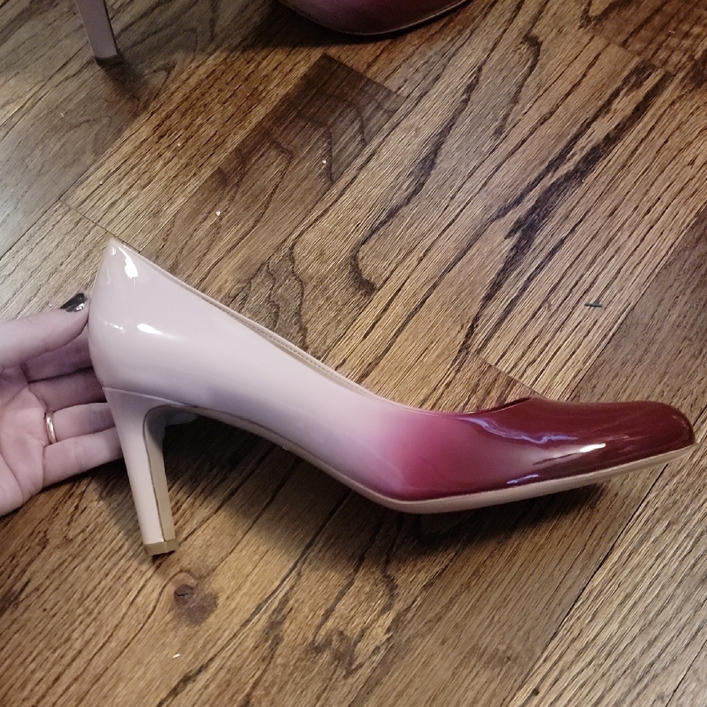 Salvatore Ferragamo Maroon and Pink Ombre Heels